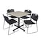 Kobe Kobe Square Table & Chair Set, Wood, Metal, Polypropylene Top TKB3636PL44BK - alternate 1